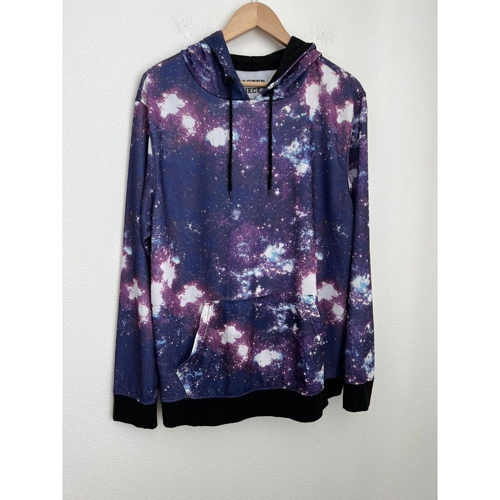 Master Piece Space Hoodie All-Over Print Science Size M  Purple Cosmos Astronomy